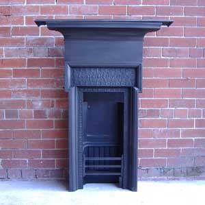 Antique Aesthetic Movement Cast Iron Combination Fireplace Antique Aesthetic Movement Cast Iron Combination Fireplace