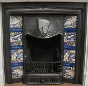 The Ship Arts & Crafts Tiled Cast Iron Fireplace Insert The Ship Arts & Crafts Tiled Cast Iron Fireplace Insert