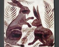 William De Morgan Arts and Crafts Rabbit FireplaceTiles