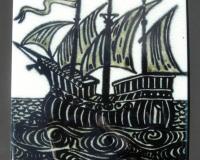 William De Morgan Arts & Crafts Galleon Fireplace Tiles