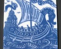 William De Morgan Arts & Crafts Galleon Fireplace Tiles