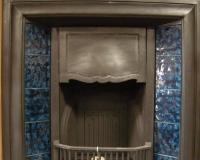 Antique Edwardian Old Original Reclaimed Tiled cast iron Fireplace Insert