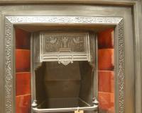Reclaimed Antique Late Victorian / Edwardian Tiled Cast Iron Fireplace Insert