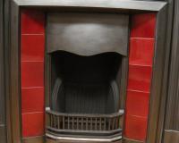Original Reclaimed Antique Edwardian Tiled cast Iron Fireplace Insert