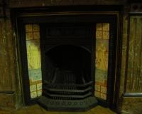 Antique Victorian Reclaimed Arts & Crafts Tiled Cast Iron Fireplace Insert