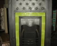 Antique Reclaimed Original Arts & Crafts Tiled Cast Iron Combination Fireplace