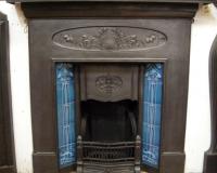 Antique Arts & Crafts Cast Iron Fireplace Combination