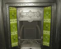 Antique Art Nouveau Tiled Fireplace Insert