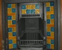 Reclaimed Arts and Crafts Tiled Cast Fireplace Insert