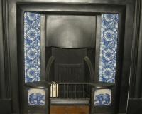 Edwardian Cast Iron Tiled Hob Grate Fireplace Insert