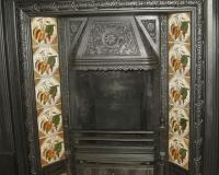 Arts and Crafts Original Tiled Cast Iron Fireplace Insert