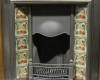 Edwardian Original Tiled Cast Iron Fireplace Insert