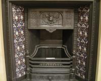 Original Tiled Victorian Cast Iron Fireplace Insert