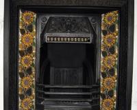 Arts and Crafts Tiled Cast Iron Fireplace Insert