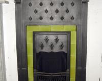 Antique Edwardian Tiled Cast Iron Combination Fireplace