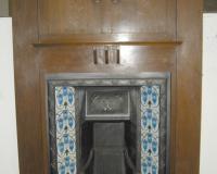 Antique Art Nouveau Oak Fire Surround