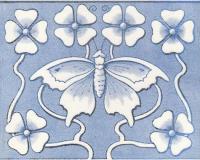 Arts & Crafts Butterfly & Clover Fireplace Tiles