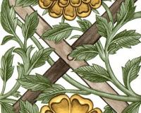 Arts & Crafts Trellis and Vine Fireplace Tiles