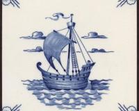 Delft Voysey Ship Fireplace Tiles