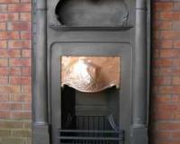 Antique Arts & Crafts Cast Iron Combination Fireplace