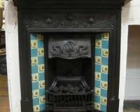 Cast iron Art Nouveau combination fireplace