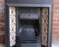 Antique Aesthetic Movement Tiled Cast Iron Fireplace Insert