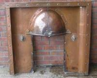 Antique Arts & Crafts Copper Fireplace Insert