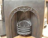 Antique Victorian Cast Iron Arched Fireplace Insert