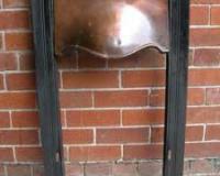 Antique Arts & Crafts Cast Iron & Copper Fireplace Insert
