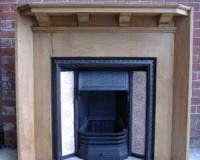 Antique Victorian Pitch Pine Fire Surround