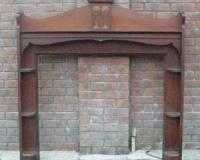 Antique Art Nouveau Inlaid Mahogany Fire Surround