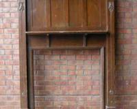 Antique Art Nouveau Carved Oak Fireplace Surround