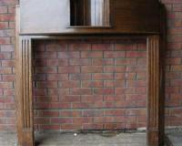 Antique Art Deco Oak Fireplace Surround