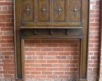 Antique Arts & Crafts Carved Oak Fire Surround