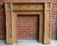 Antique Aesthetic Movement Pine Fireplace Surround