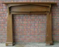 Antique Arts & Crafts Oak Fireplace Surround