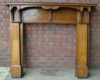 Antique Arts & Crafts Oak Fireplace Surround