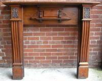 Antique Victorian Carved Walnut Fire Surround