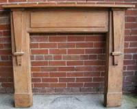 Antique Arts & Crafts Pine Fireplace Surround