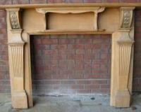 Art Nouveau carved oak fire surround