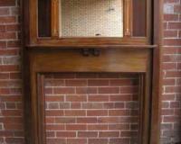 Antique Art Nouveau Wooden Fireplace Surround