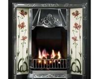 Toulouse Tiled Cast Iron Art Nouveau Fireplace Insert
