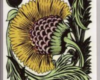 William De Morgan Arts & Crafts Sunflower Fireplace Tiles