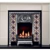 Tulip Tiles Art Nouveau Cast Iron Fireplace Insert Tulip Tiles Art Nouveau Cast Iron Fireplace Insert