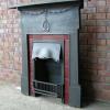 Antique Art Nouveau Cast Iron Tiled Combination Fireplace Antique Art Nouveau Cast Iron Tiled Combination Fireplace