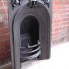 Antique Early Victorian Arched Cast Iron Fireplace Insert Antique Early Victorian Arched Cast Iron Fireplace Insert