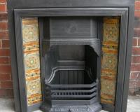 Aesthetic Movement Tiled Cast Iron Fireplace Insert