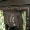 Reclaimed Art Nouveau Tiled Cast Iron Fireplace Insert