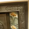 Original Art Nouveau Tiled Cast Iron Fireplace Insert Original Art Nouveau Tiled Cast Iron Fireplace Insert