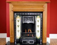 Birkbeck Small Art Nouveau Tiled Fireplace Insert